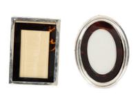 Six English Silver and Faux Tortoise Shell Picture Frames