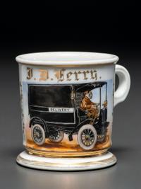 A Delivery Truck Driver's Porcelain Occupational Shaving Mug