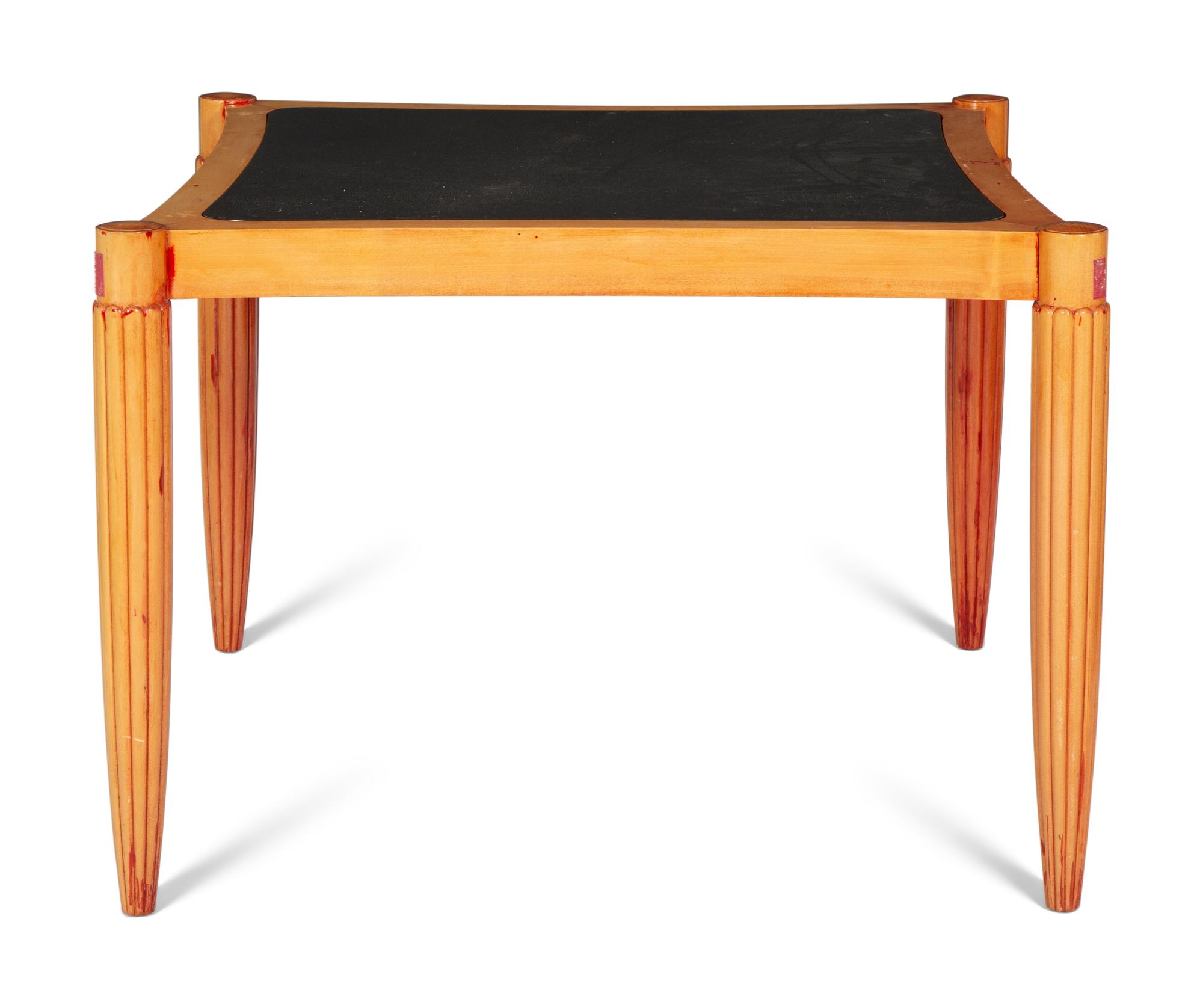 A Contemporary Glass-Inset Game Table