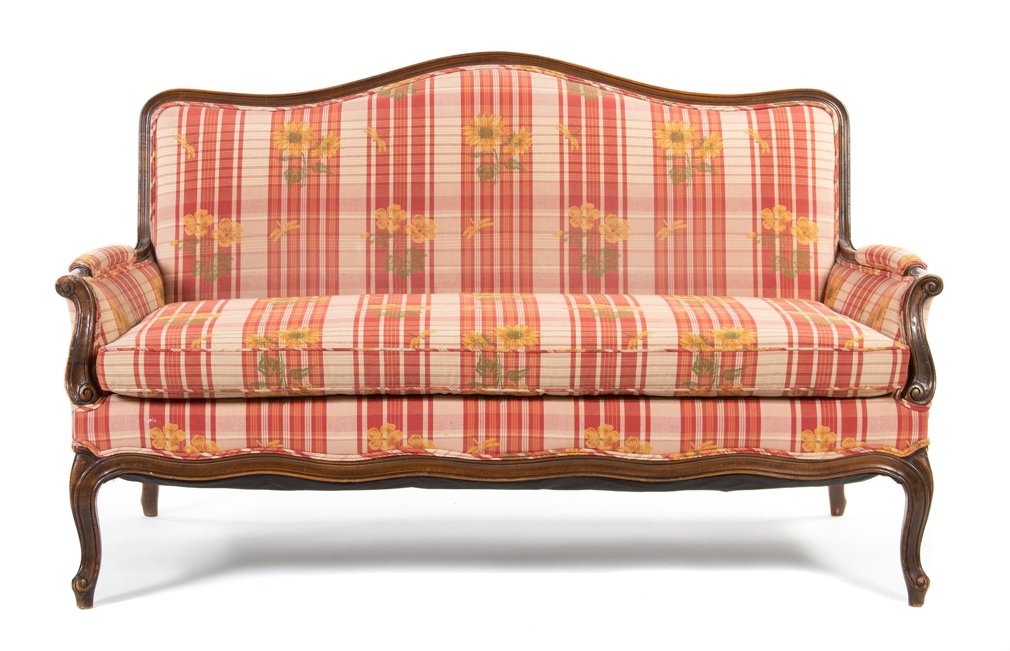 A Louis XV Style Walnut Settee