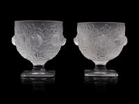 A Pair of Lalique Elizabeth Vases