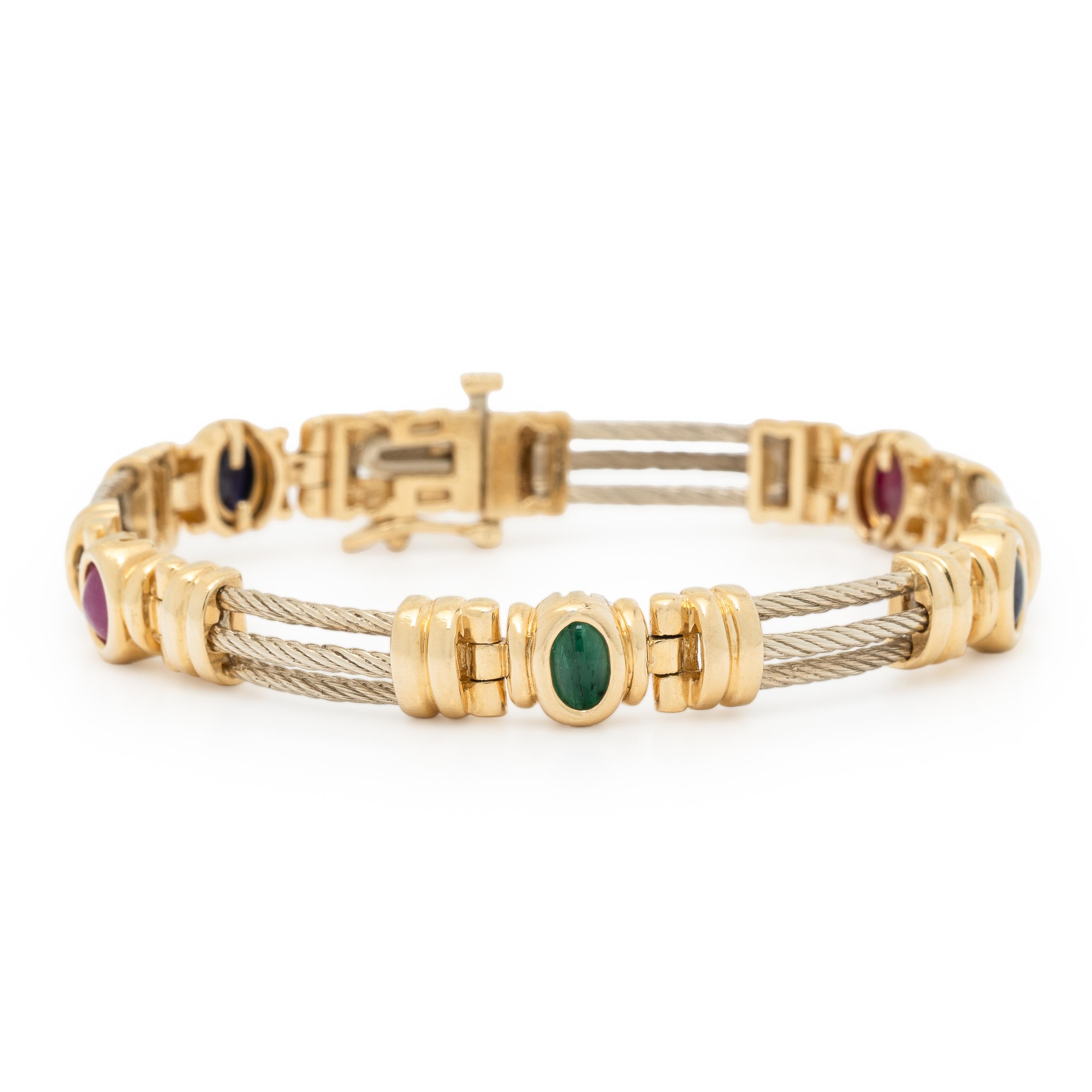 Bicolor Gold and Multigem Bracelet