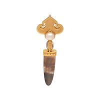 PAULA CREVOSHAY, YELLOW GOLD AND GEMSTONE PENDANT
