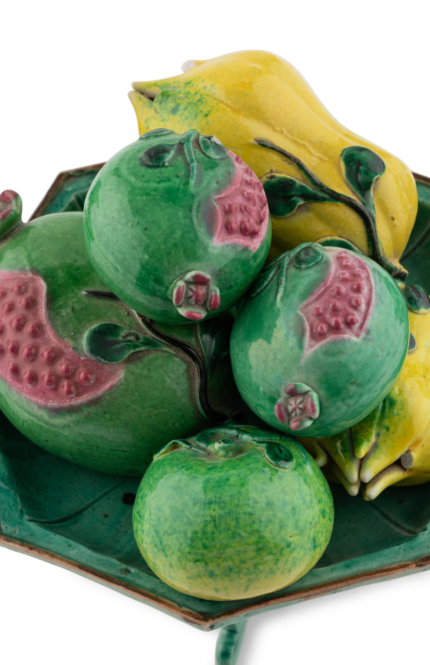 Three Sets of Chinese Famille Rose 'Fruit' Porcelain Articles