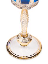 A Set of Moser Cobalt Blue and Gilt Decorated Glass Stemware
