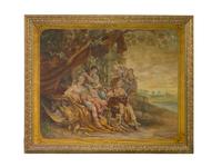 A Large Italian Painted Tapestry Depicting Diana The Huntress