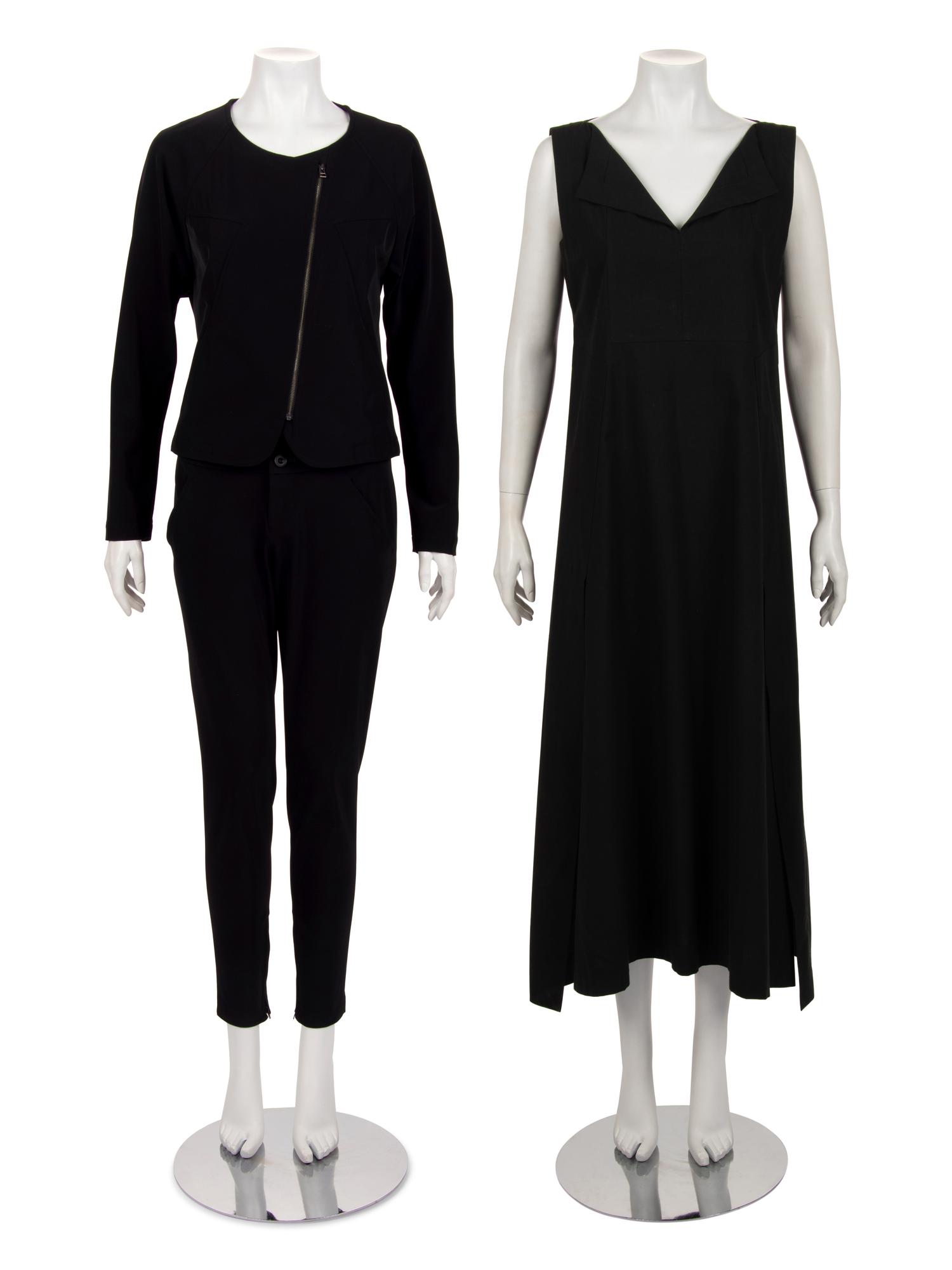Two Issey Miyake Ensembles: One Two-Piece Pant Ensemble and One Dress, 2000s