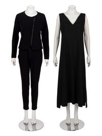 Two Issey Miyake Ensembles: One Two-Piece Pant Ensemble and One Dress, 2000s