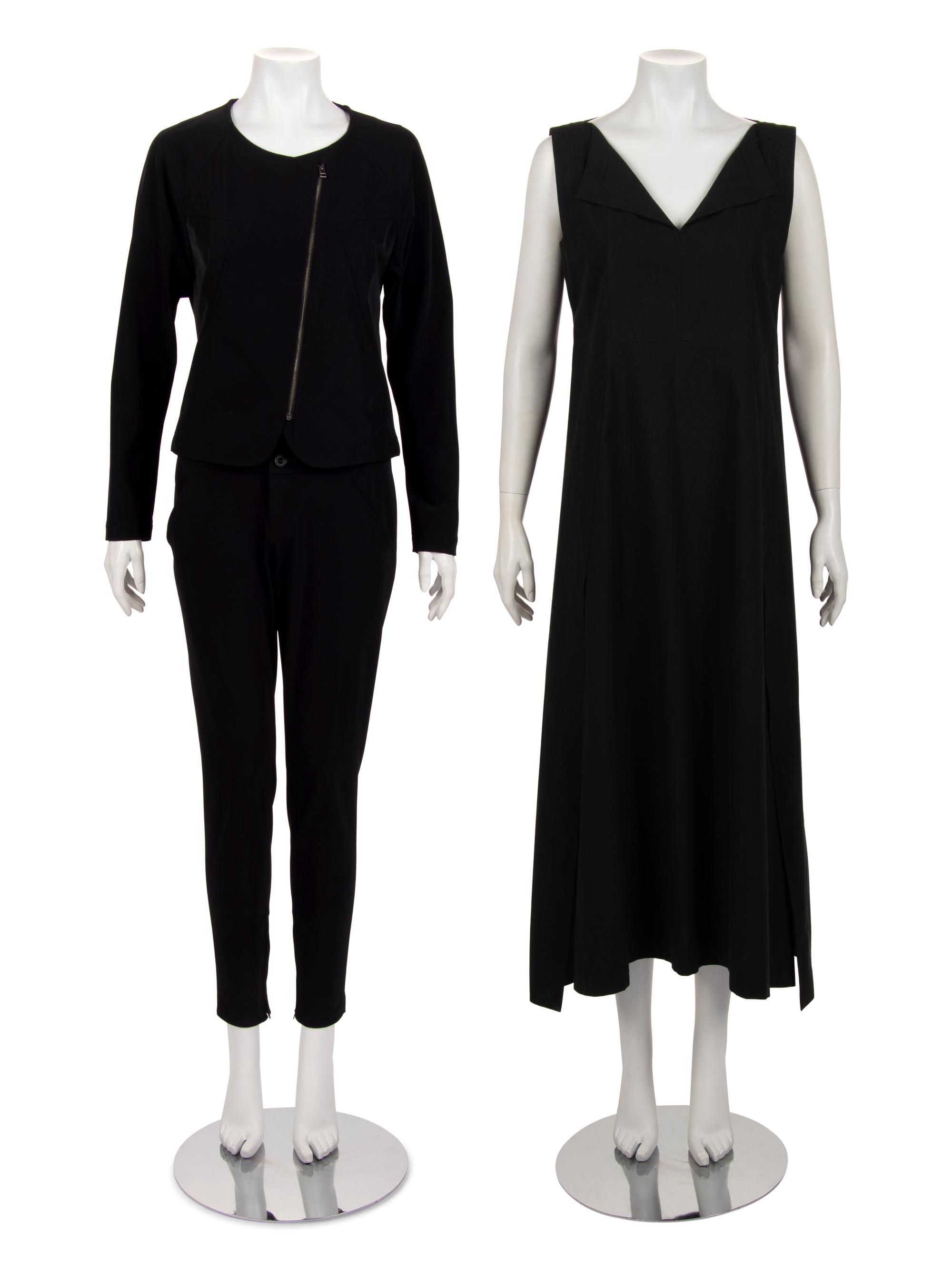 Two Issey Miyake Ensembles: One Two-Piece Pant Ensemble and One Dress, 2000s