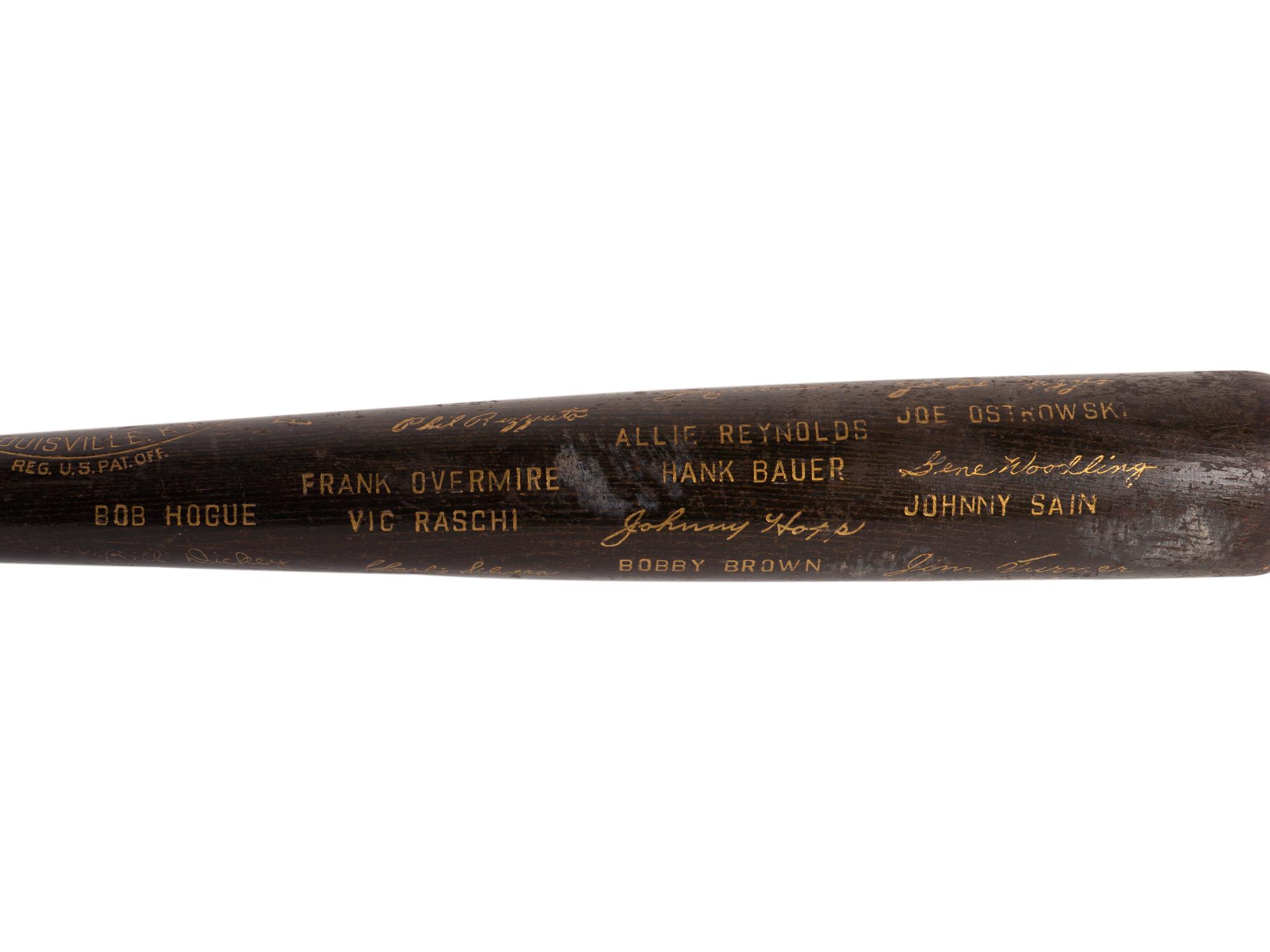 A 1951 New York Yankees World Series Champions Presentation Black Bat,