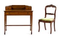 A George III Satinwood Dressing Table Height of table 33 1/2 x width 33 x depth 22 inches. — 19TH CENTURY