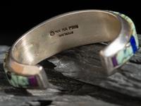 Sterling Silver and Cobblestone Inlay Cuff Bracelet