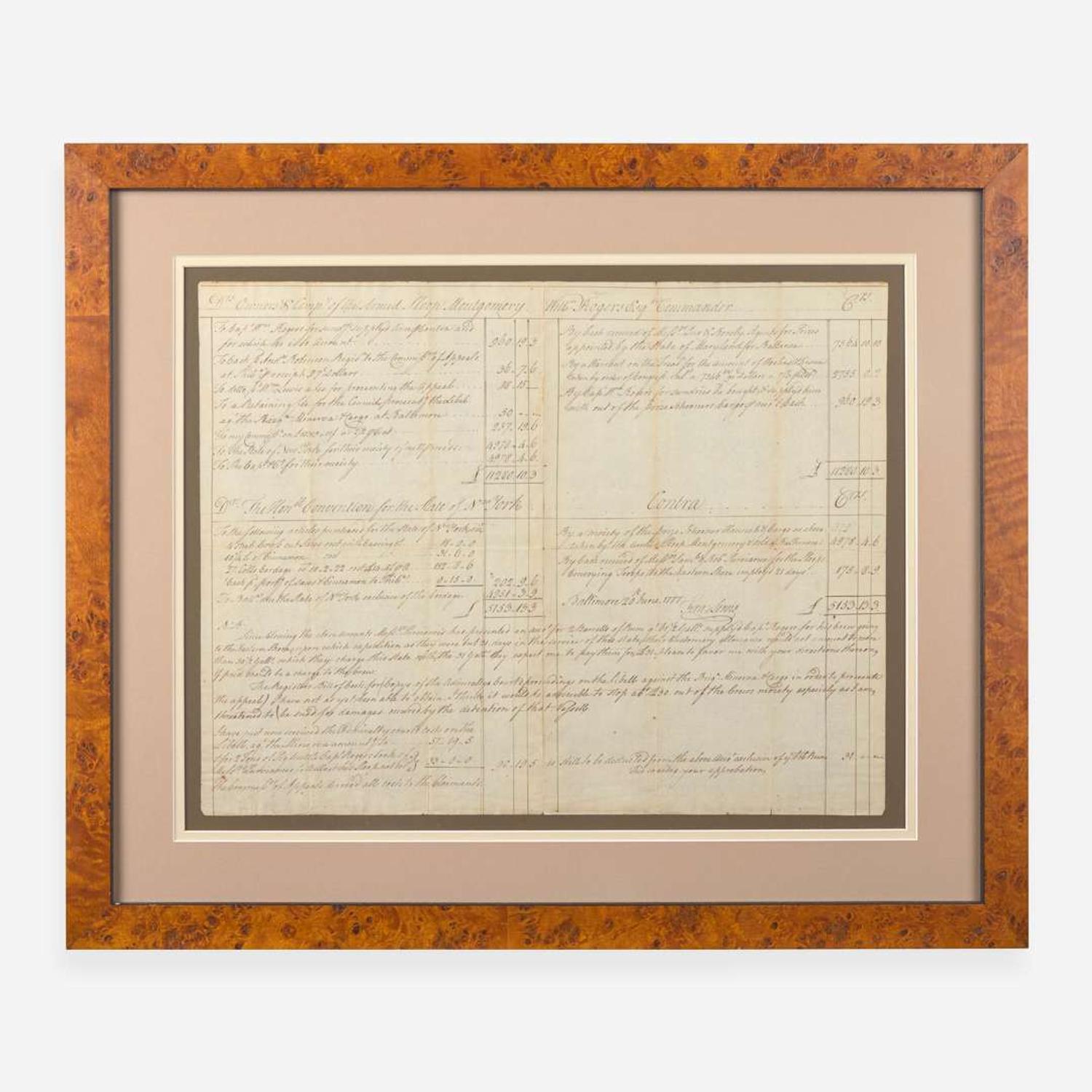 [Declaration of Independence] [New York] Lewis, Francis Manuscript Document, signed