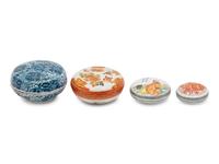 Three Chinese and One Japanese Porcelain Seal Paste Boxes