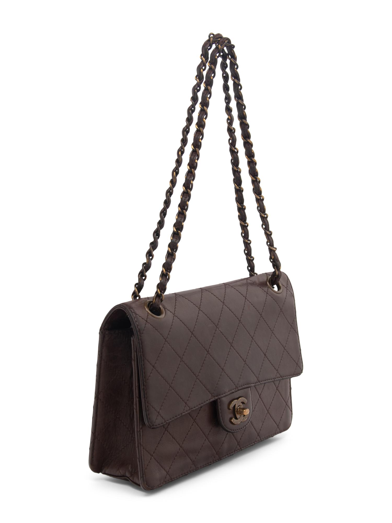 Chanel Brown Lambskin Flap Bag