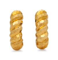 A Pair of 14 Karat Yellow Gold Earclips,