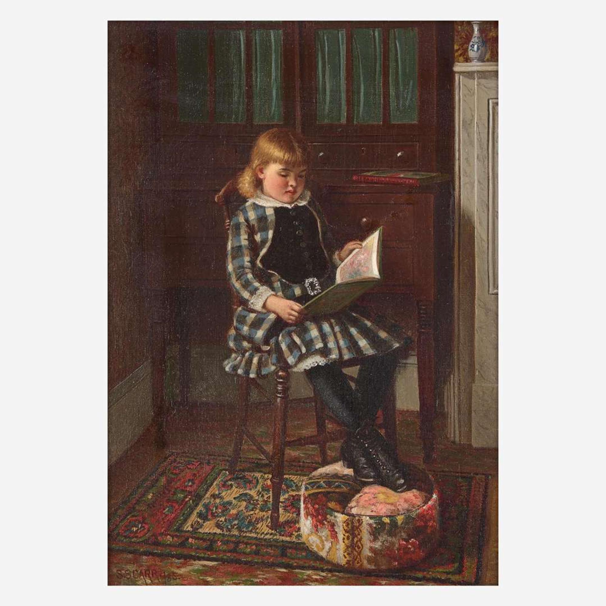 Samuel S. Carr (American, 1837-1908) Young Girl Seated in an Interior