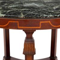 An Empire Style Inlaid and Ebonized Mahogany and Marble-Top Table