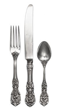 An American Silver Flatware Service, Reed & Barton, Taunton, MA, Francis I pattern, comprising: 28 dinner knives 12 steak knives 28 din