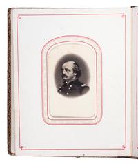 Patriotic album containing 24 engraved CDVs of Union generals. New York: Leavitt & Allen, 1862.