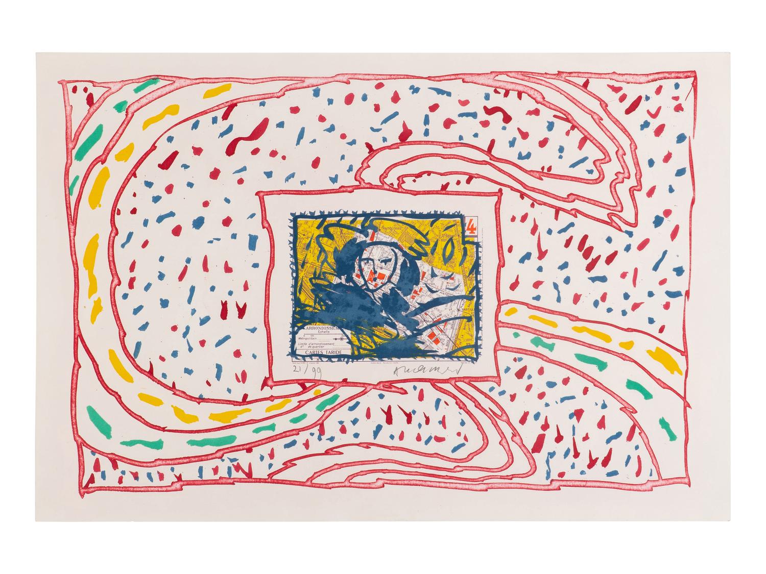 Tardieu, Dame Taride, Taches d'exclamation, Quatre arrondissements, and Le Layetier (5 works), ca. 1982-1990