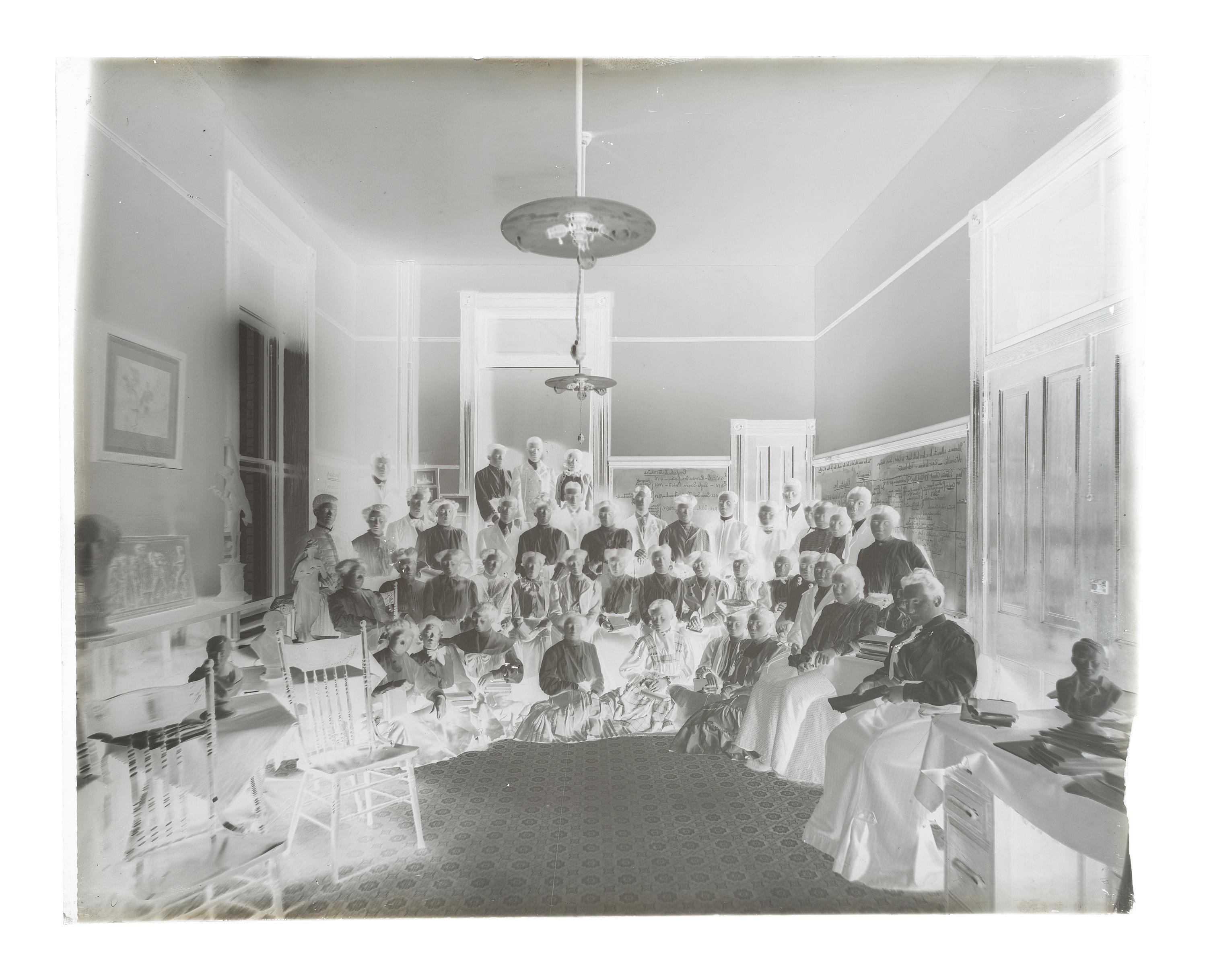 [EDUCATION]. 10 large format glass negatives featuring students at Wilberforce University.