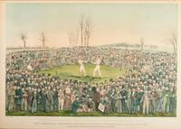 [SPORTS] -- [BOXING]. WALTON, W.L., artist. BUFFORD SONS, lithographer. George NEWBOLD, publisher. The International Contest between Heenan and Sayers at Farnborough. London: 1860.