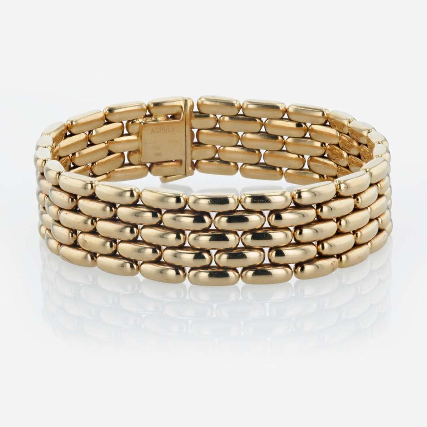 An 18K yellow gold link bracelet, Asprey London