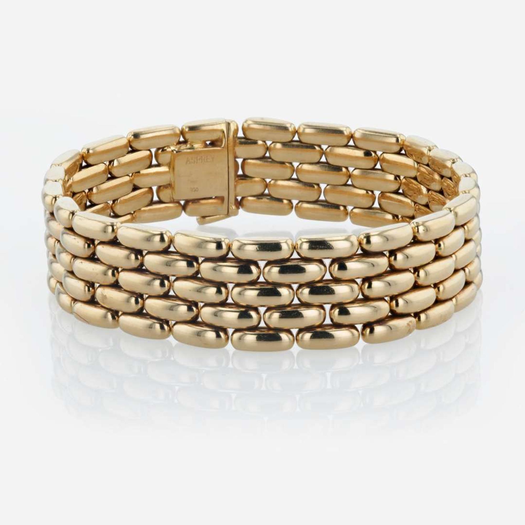 An 18K yellow gold link bracelet, Asprey London
