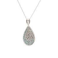 GREENISH BLUE TOURMALINE AND DIAMOND PENDANT