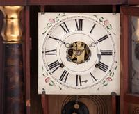 An American Classical Mahogany Eglomise Mantel Clock