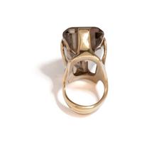 SMOKEY QUARTZ AND YELLOW GOLD RING