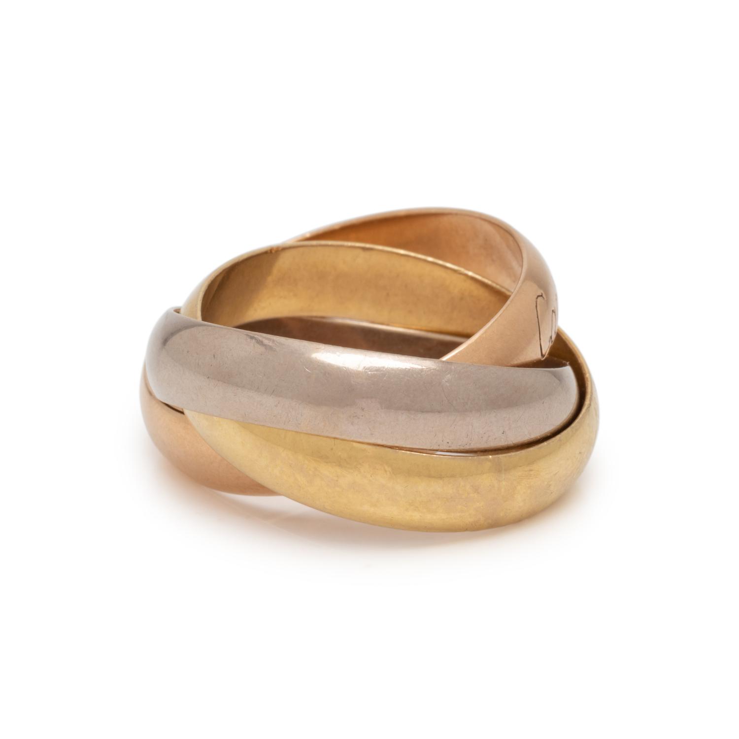 CARTIER, TRICOLOR GOLD 'TRINITY' RING