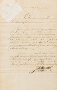 HANCOCK, John (1737-1793) Document signed, 1781.