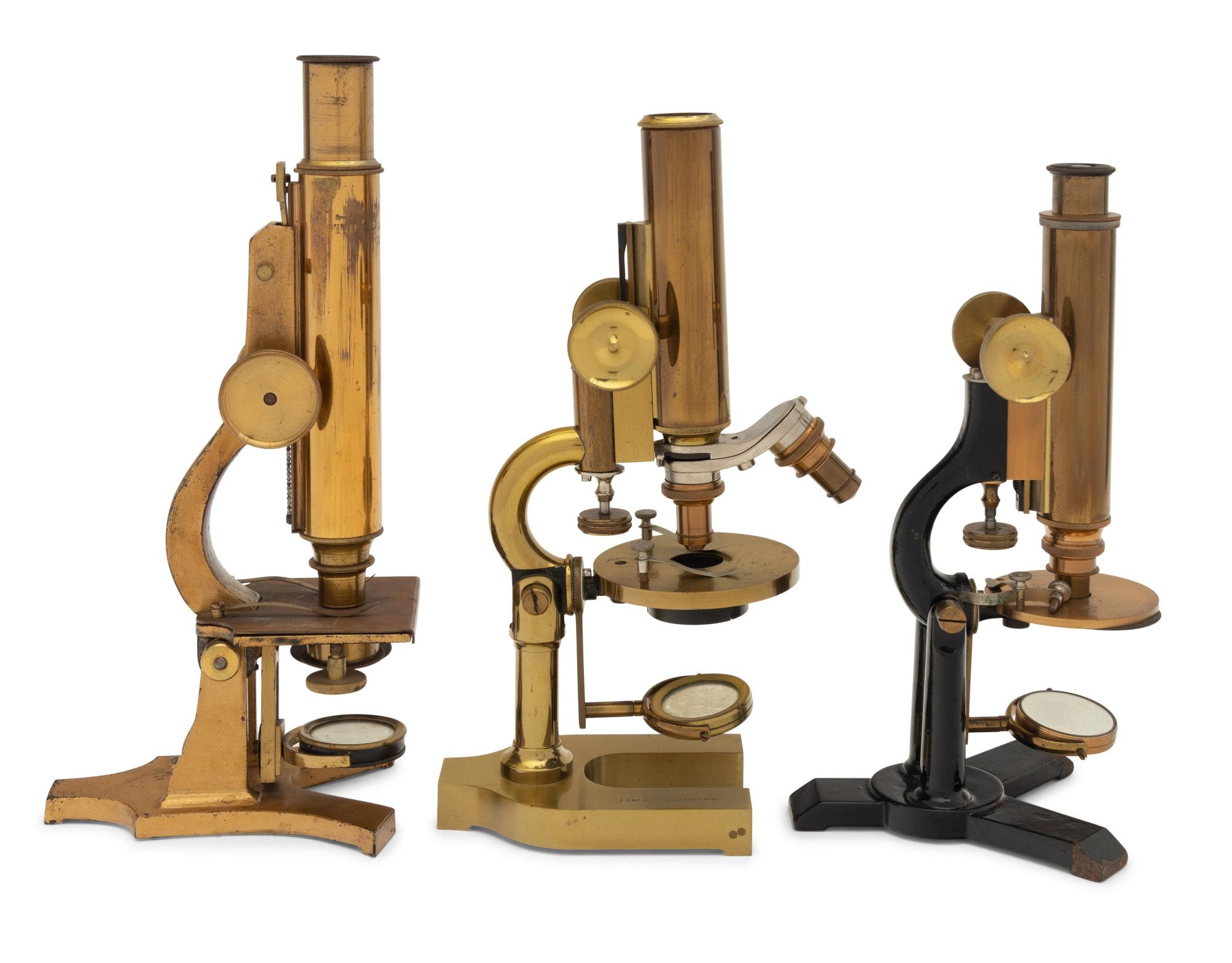 Three American Brass Microscopes