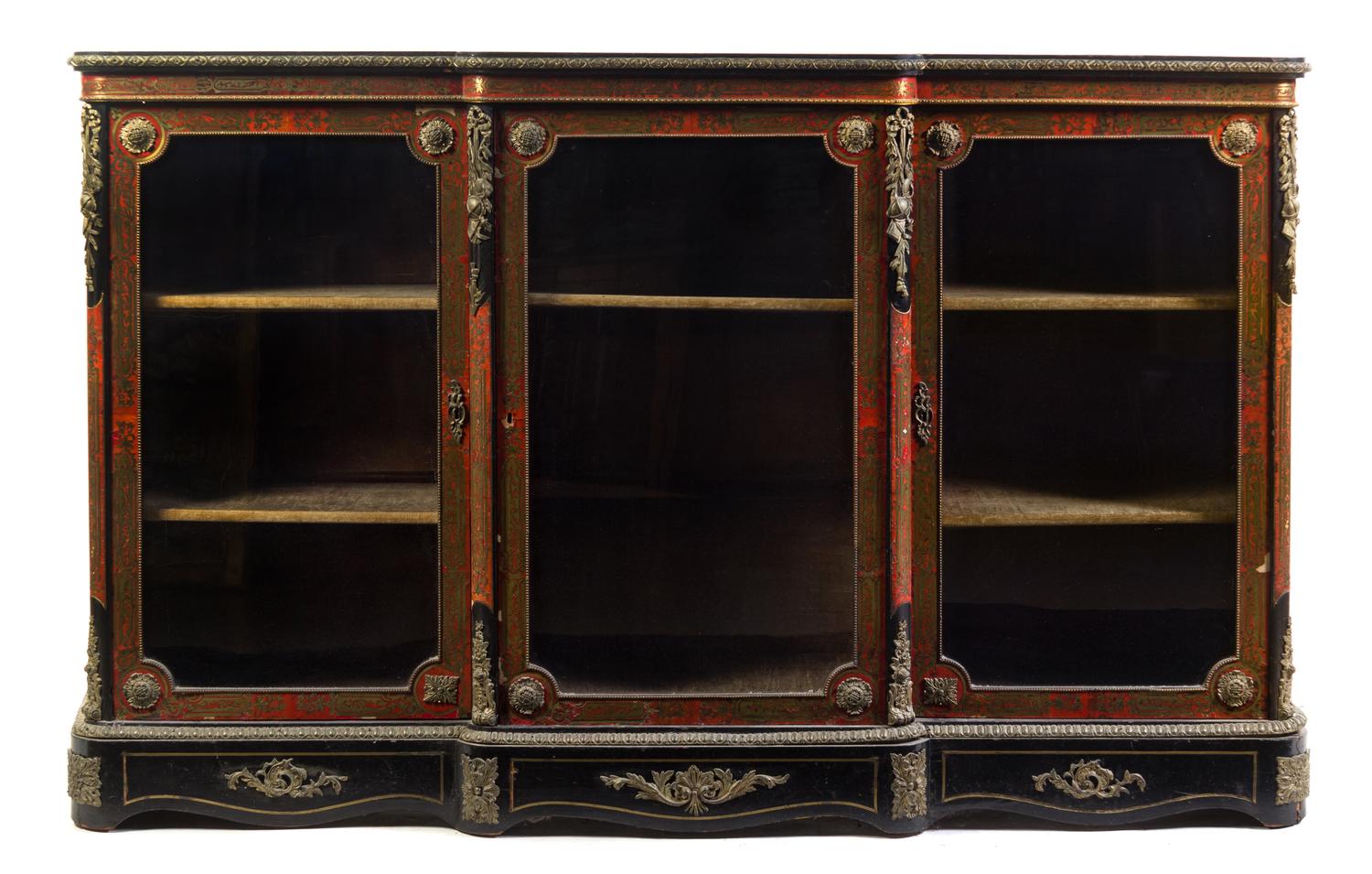 A Napoleon III Gilt Bronze Mounted Boulle Marquetry Meuble d'Appui Height 44 1/2 x width 72 x depth 16 inches. — 19TH CENTURY