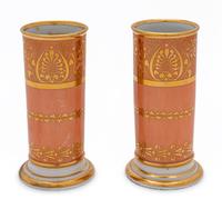 A Pair of Worcester (Barr, Flight and Barr) Porcelain Spill Vases