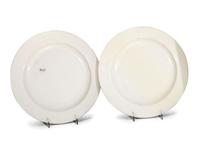 A Pair Creamware 'William of Orange' Plates