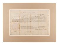 HARRISON, William Henry (1773-1841). Two Indiana Territory military documents including a partly printed document signed ("Willm. Henry Harrison"), as Governor and Commander in Chief of the Indiana Territory, Vincennes, 10 December 1811.