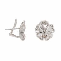 Judith Ripka, Diamond and White Gold Flower Earrings