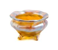 A Tiffany Studios Favrile Glass Salt Diameter 2 3/8 inches.