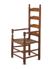 A Ladderback Rush-Seat Armchair