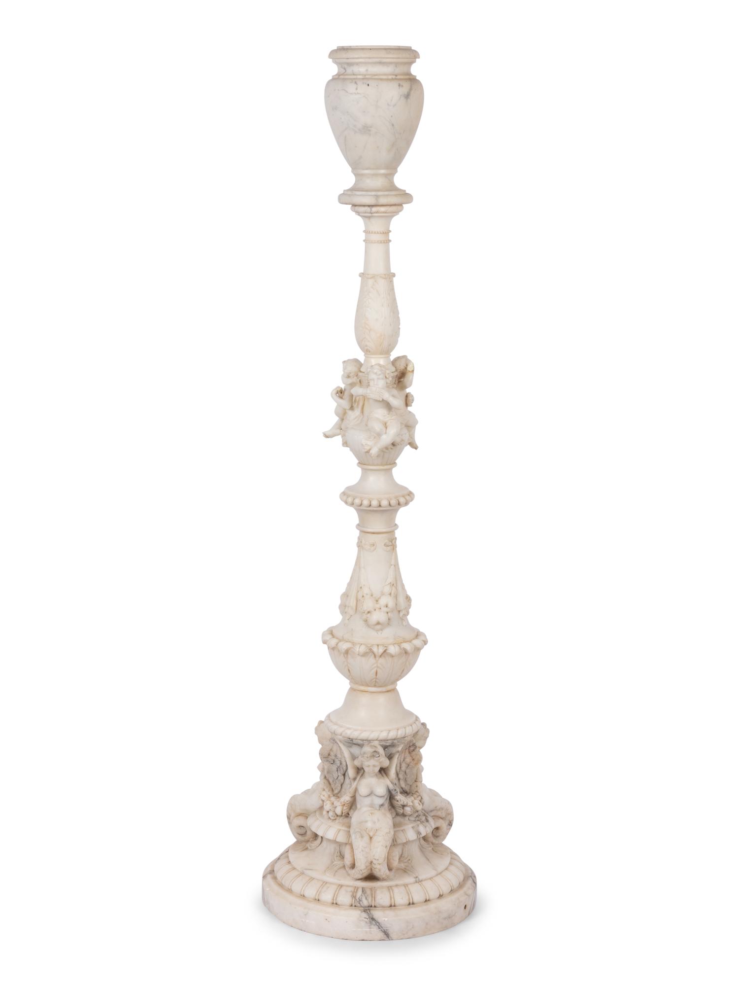 A Continental Carved Marble Jardinière or Torchère