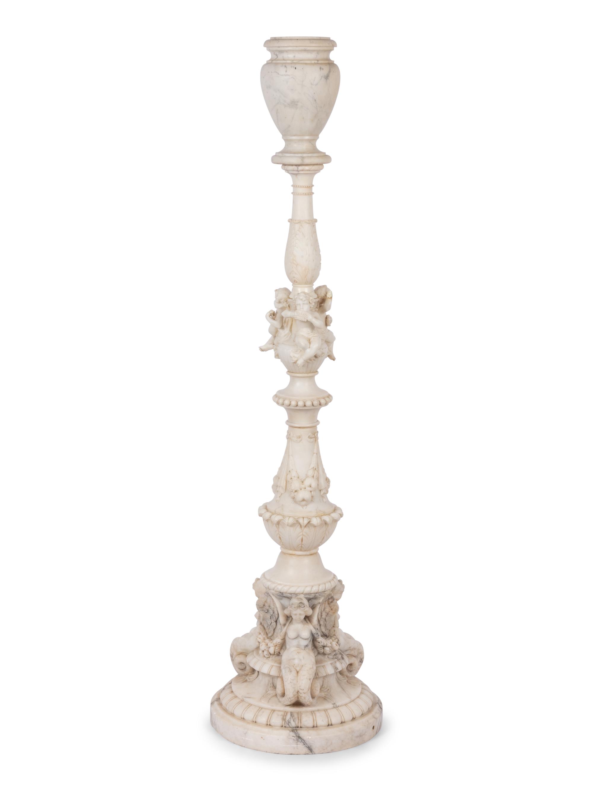 A Continental Carved Marble Jardinière or Torchère