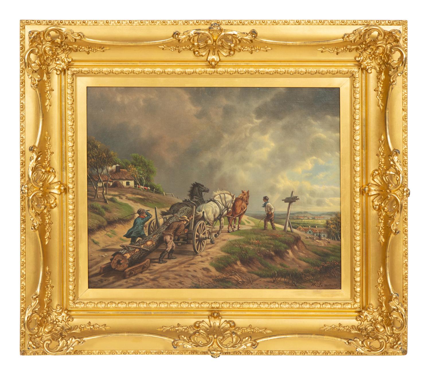 Peasants Hauling Wood