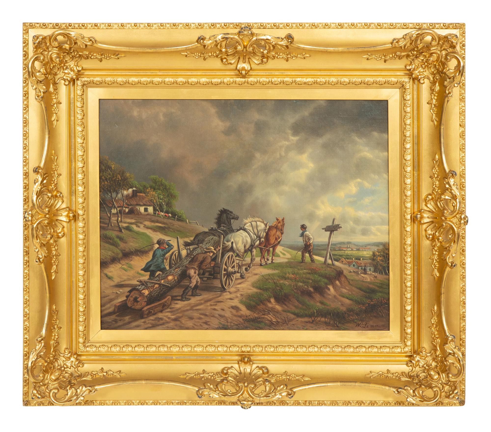 Peasants Hauling Wood