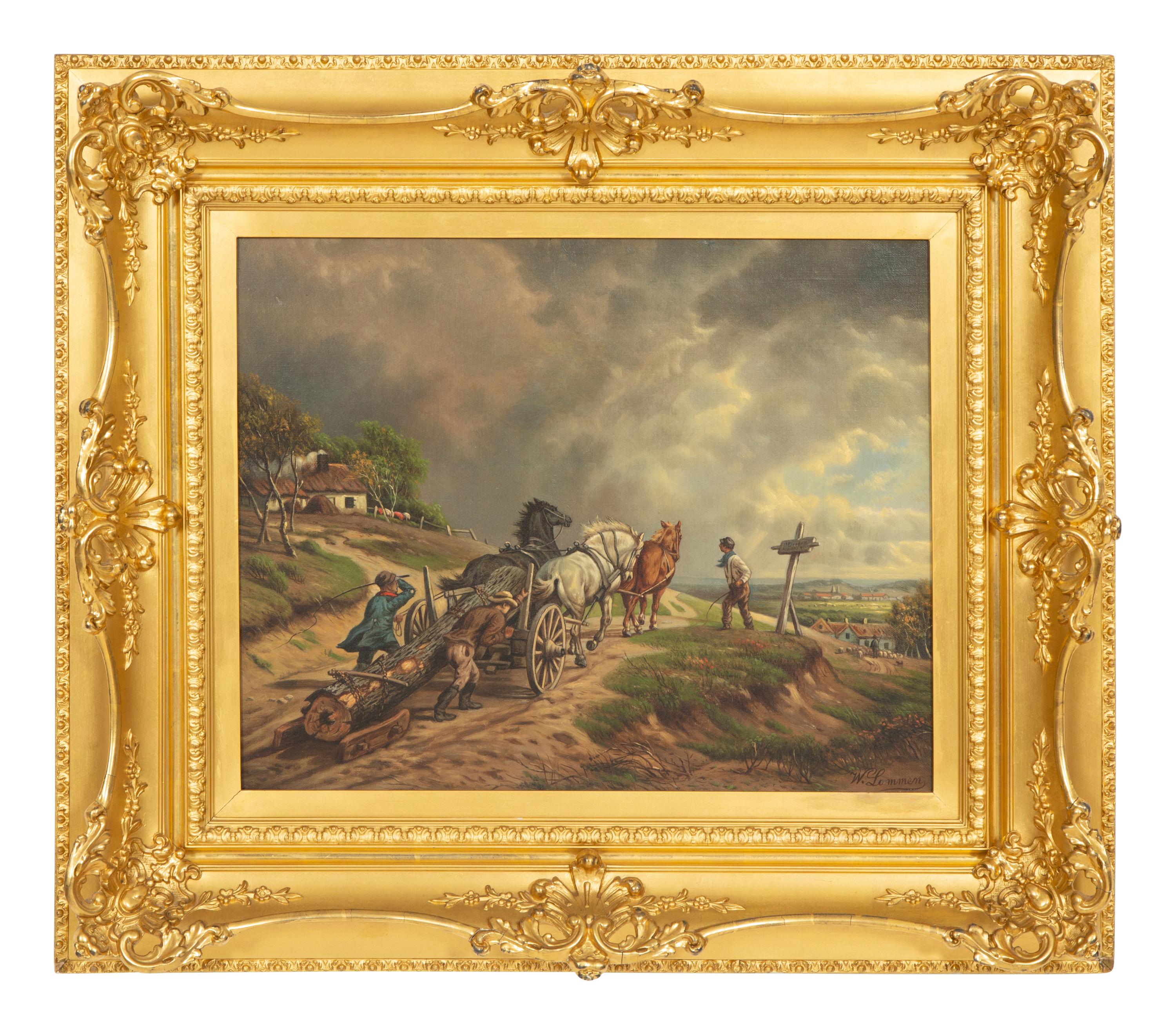 Peasants Hauling Wood