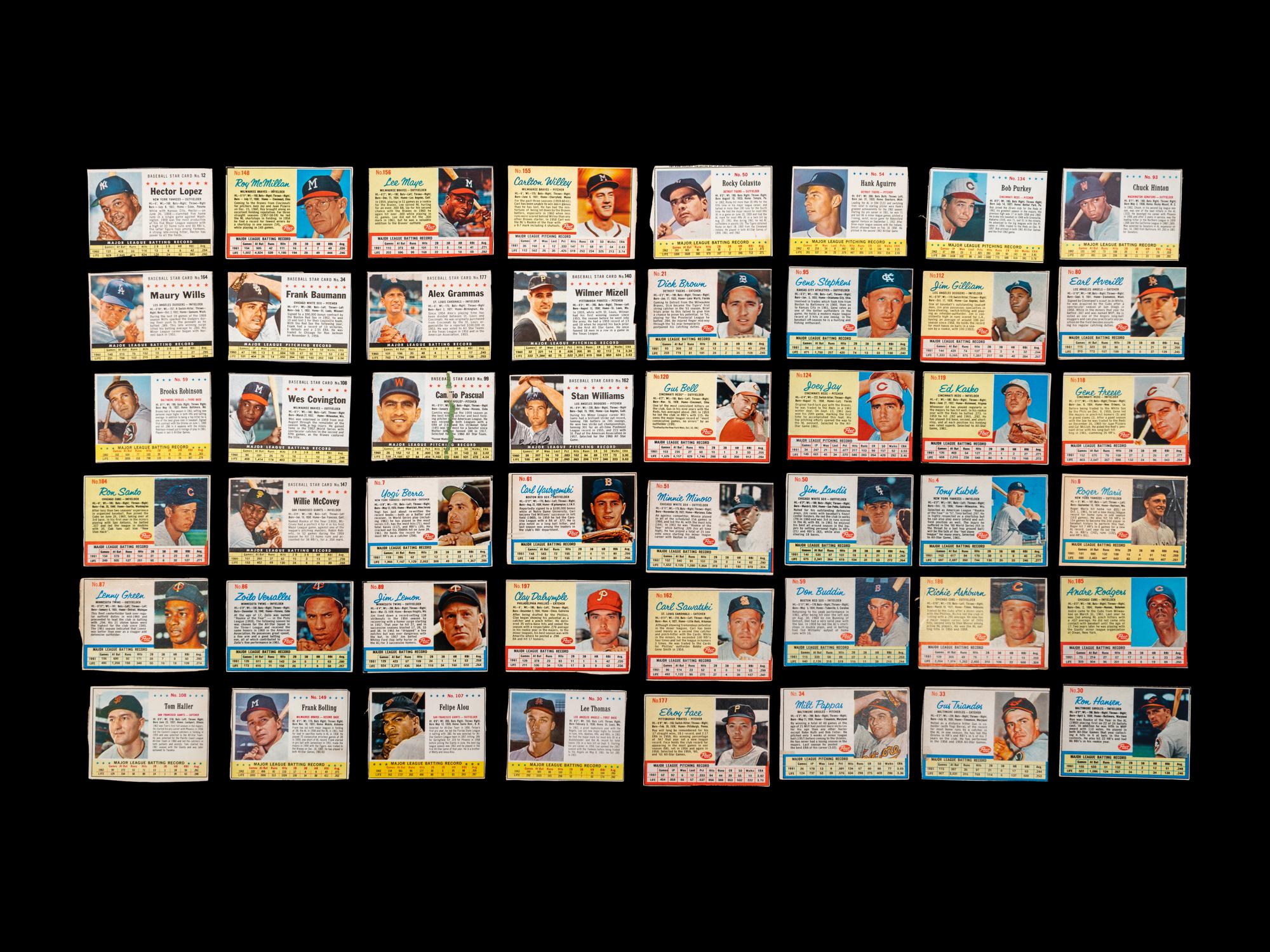 A Group of 48 1960s Post Cereal Baseball Cards Including Hall of Famers and Stars,