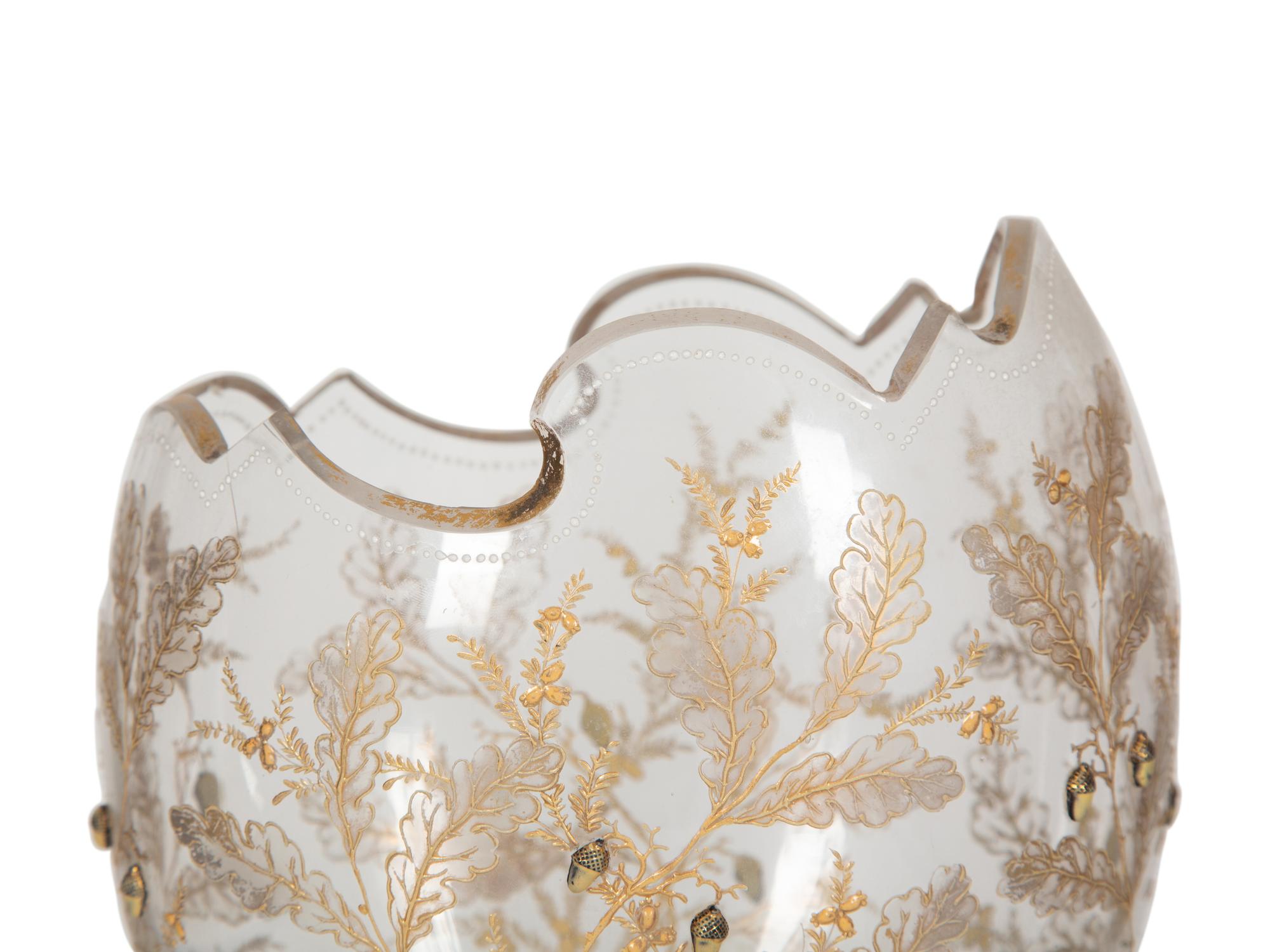 A Moser Gilded and Jeweled Enameled Crystal Vase