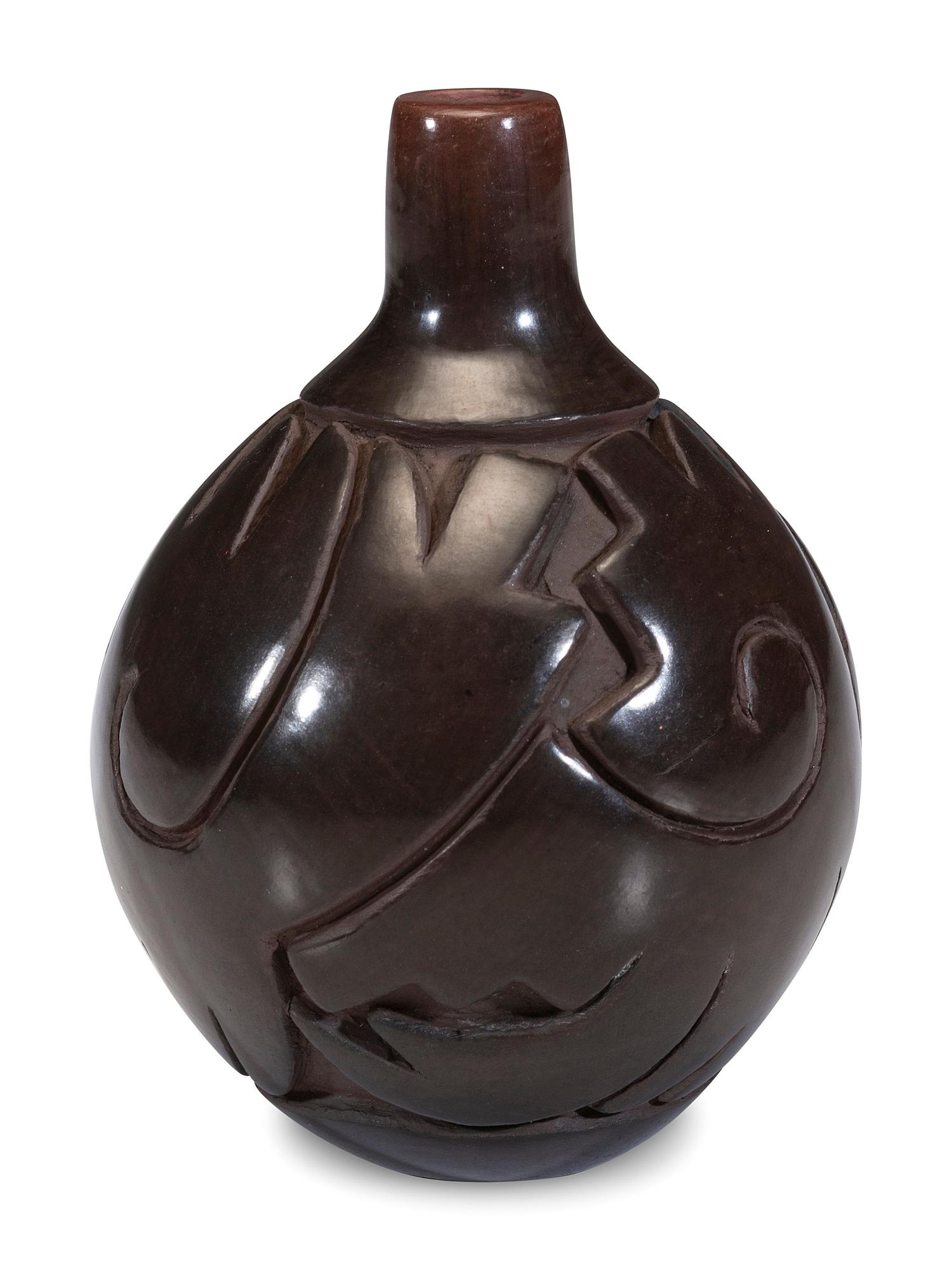 Sgraffito Blackware Jar